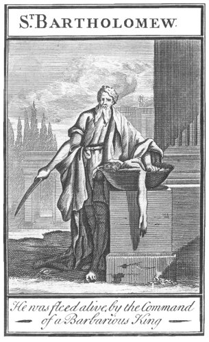 Bartholomew's martyrdom by flaying